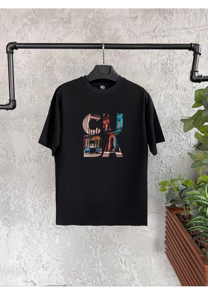 Cuba Baskılı Siyah Erkek Tshirt