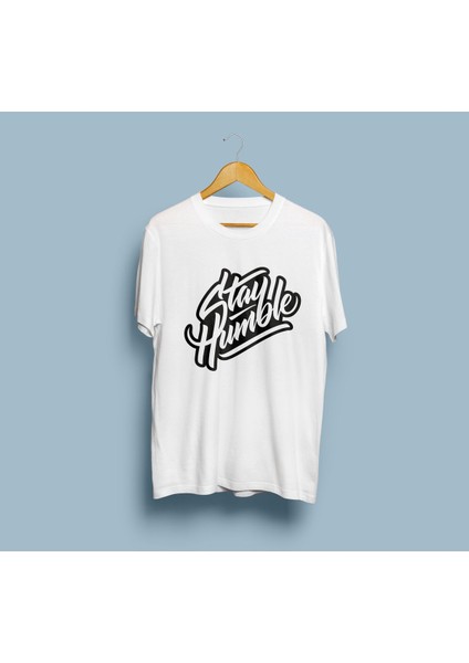 Oversize Stay Humble Graffiti Tasarımlı Unisex T-Shirt
