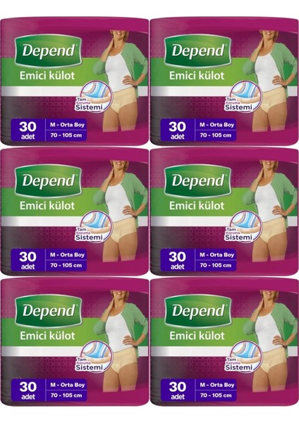 Emici Külot Hasta Bezi Medium - Orta Kadın 180 Adet 6 PKx30