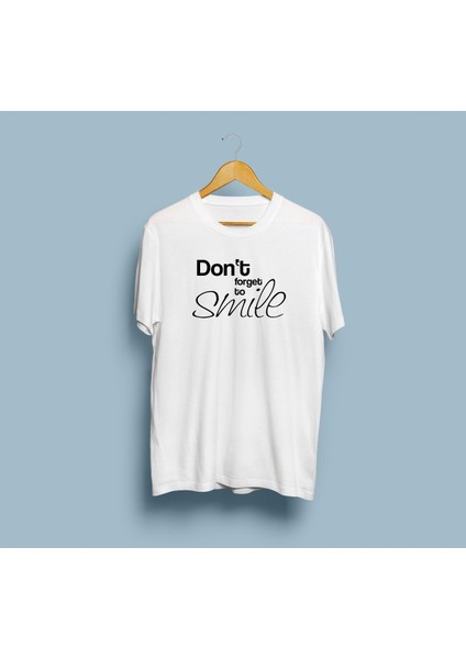 Oversize Don't Forget To Smile Yazılı Unisex T-Shirt