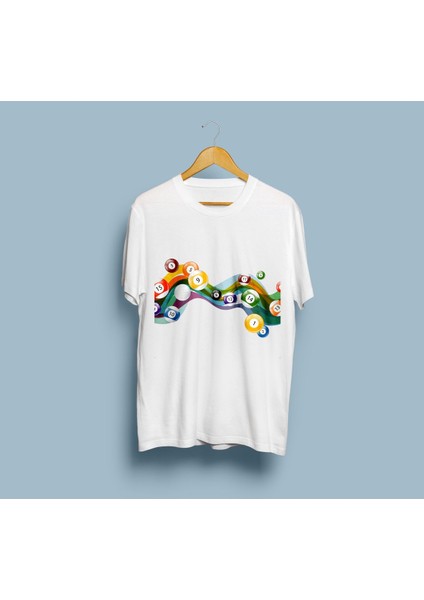 Oversize Bilardo Topları Tasarım Unisex T-Shirt