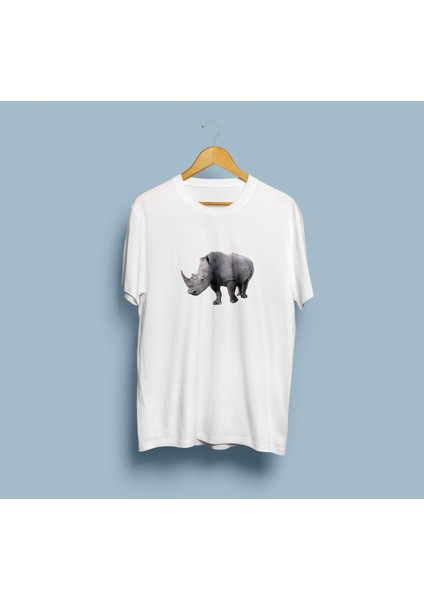 Oversize Gergedan Tasarım Unisex T-Shirt