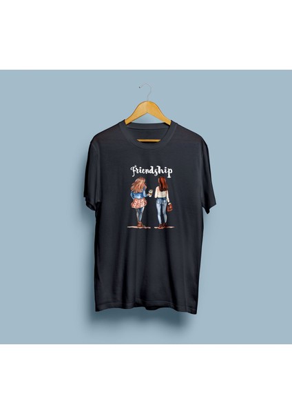 Oversize Friendship / Best Friend Tasarım Unisex T-Shirt