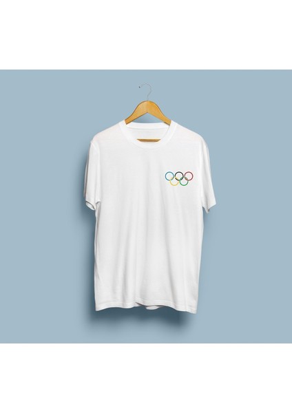 Oversize Olimpiyat Logolu Tasarım Unisex T-Shirt