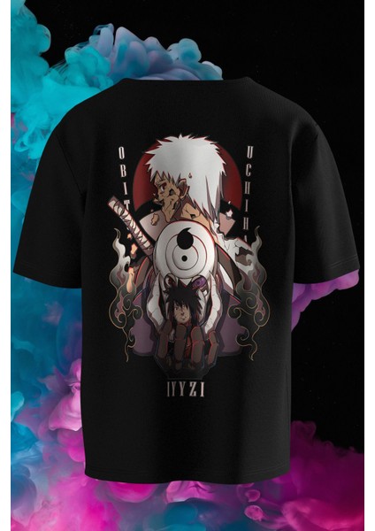 Naruto Shippuden: Uchiha Obito V2 Baskılı Oversized Anime Tshirt