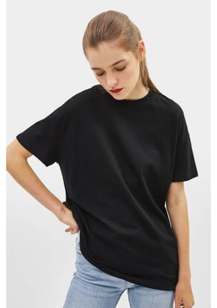 Beyaz Basicoversize Bisiklet Yaka Kısa Kollu T-Shirt fiyatları