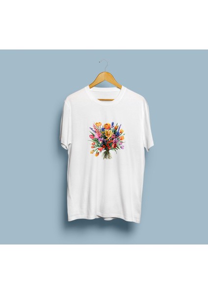 Oversize Çiçekler / Flowers Tasarım Unisex T-Shirt
