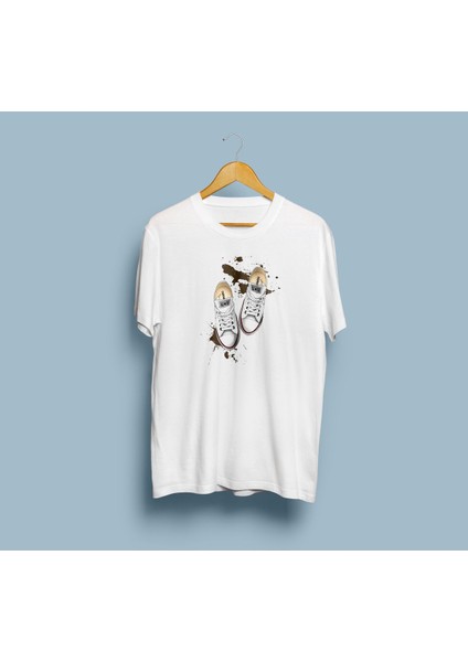 Oversize Converce Ayakkabı Tasarım Unisex T-Shirt