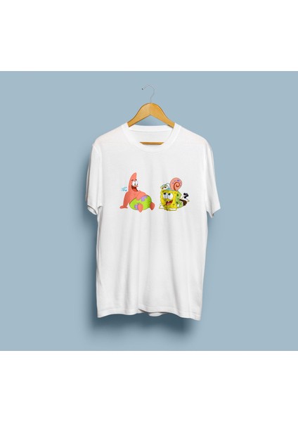 Oversize Sünger Bob Kareşort ve Patrick Yıldız Unisex T-Shirt