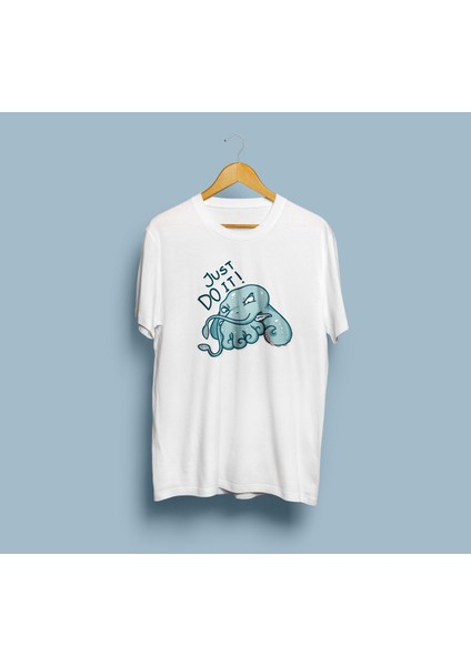Oversize Just Do It Ahtapot Tasarım Unisex T-Shirt
