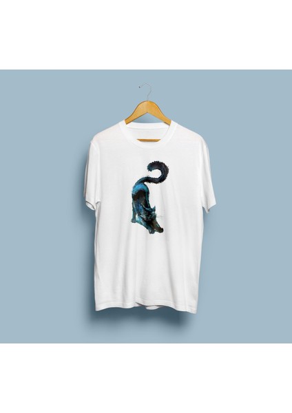 Oversize Kedi Tasarım Unisex T-Shirt