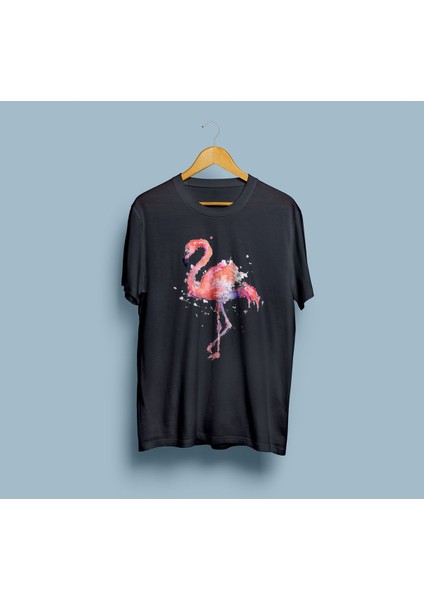 Oversize Flamingo Tasarımı Unisex T-Shirt
