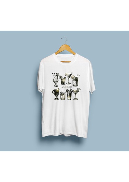Oversize Cocktails Tasarım Unisex T-Shirt