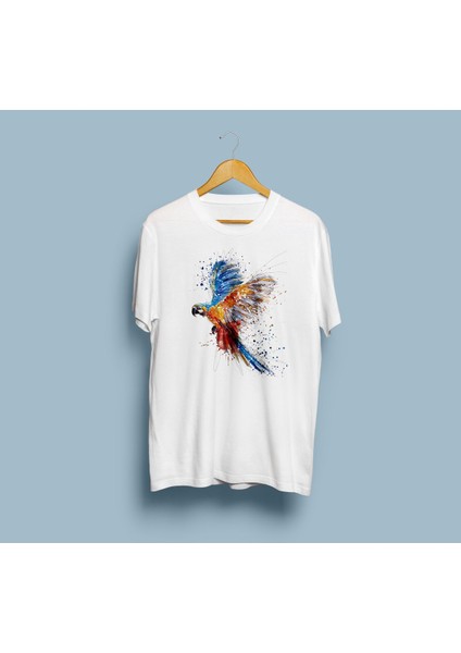 Oversize Parrots/papağan Tasarımlı Unisex T-Shirt