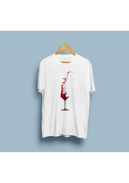 Oversize Şarap Kadeh Tasarım Unisex T-Shirt