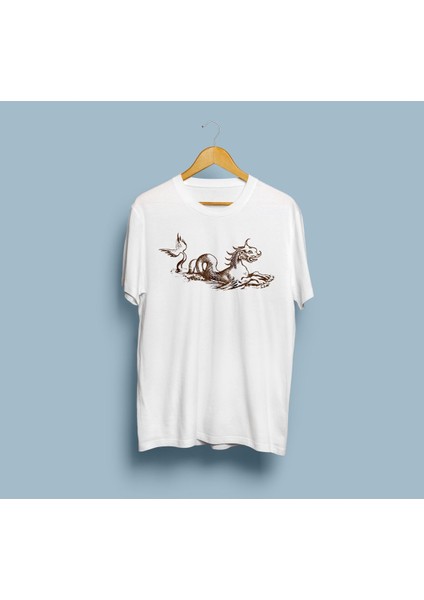 Oversize Dragon Tasarım Unisex T-Shirt