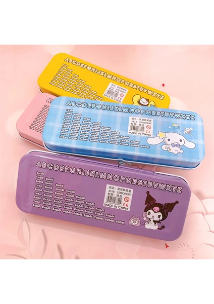 Kawaii Sanrio Kuromi Metal Kalem Kutusu Kırtasiye Seti Cinnamoroll Kuromi Kalemlik Hediye Seti fırsatları