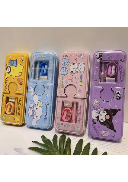 Kawaii Sanrio Kuromi Metal Kalem Kutusu Kırtasiye Seti Cinnamoroll Kuromi Kalemlik Hediye Seti indirimleri