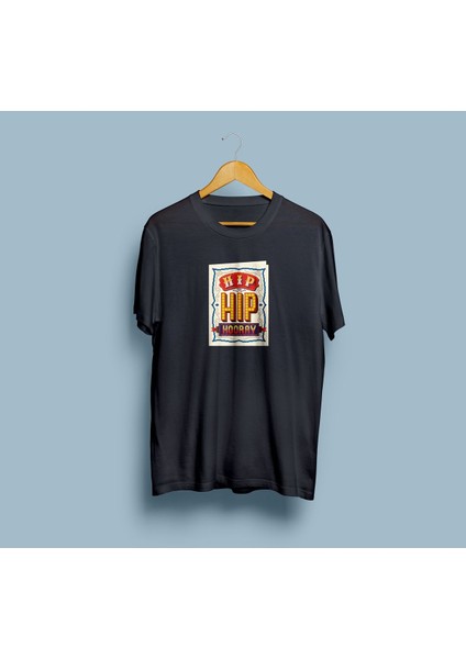 Oversize Hip Hip Hooray Tasarım Unisex T-Shirt