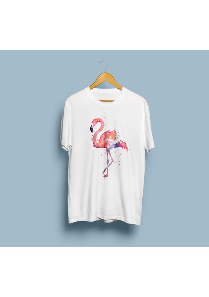 Oversize Flamingo Tasarımı Unisex T-Shirt