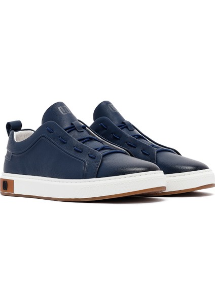 Erkek Siyah Bağcıklı Deri Sneaker 25SFD691218