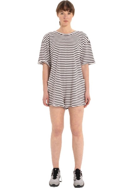 Stripe %100 Pamuk Şort Tulum