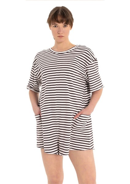 Stripe %100 Pamuk Şort Tulum indirimleri