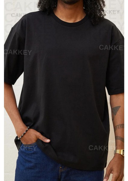 Unisex 3'lü Oversize Basic T-Shirt (Siyah-Beyaz-Mavi) modelleri