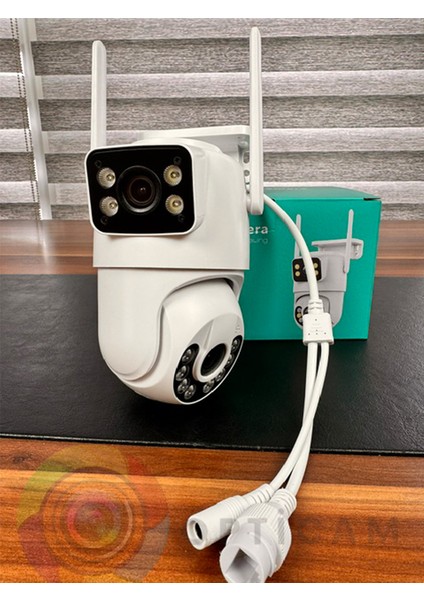 RX29AI Wifi 2 Kamera 3+3mp Onvif Akıllı Gece Renkli Görüş Sesli Güvenlik Kamerası + 1.5A Adaptör