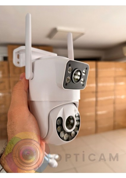 RX29AI Wifi 2 Kamera 3+3mp Onvif Akıllı Gece Renkli Görüş Sesli Güvenlik Kamerası + 1.5A Adaptör