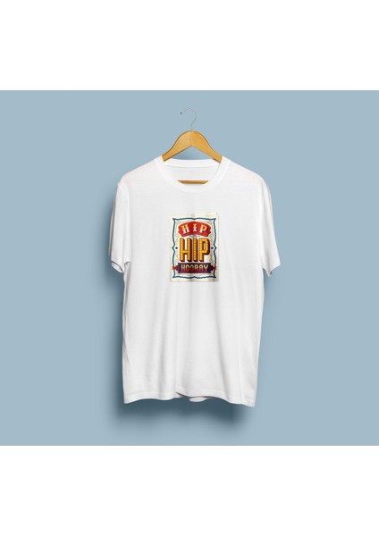 Oversize Hip Hip Hooray Tasarım Unisex T-Shirt