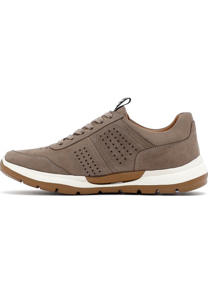 Erkek Gri Bağcıklı Nubuk Deri Sneaker 25SFD6413V3