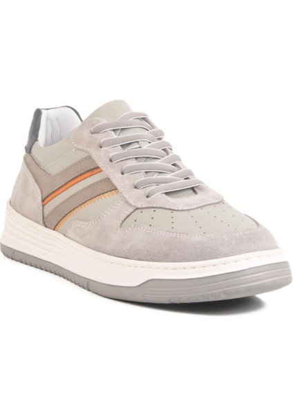 1987-2090 M Gri Süet Hakiki Deri Erkek Günlük Ayakkabı