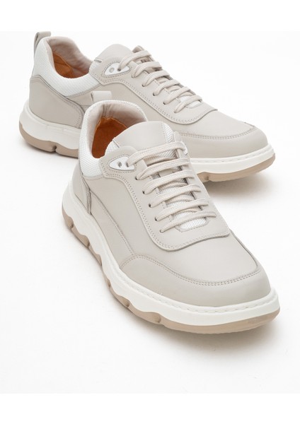 Erkek Rahat Taban Comfort Casual Ayakkabı Gerçek Deri Fr 252290 Bej
