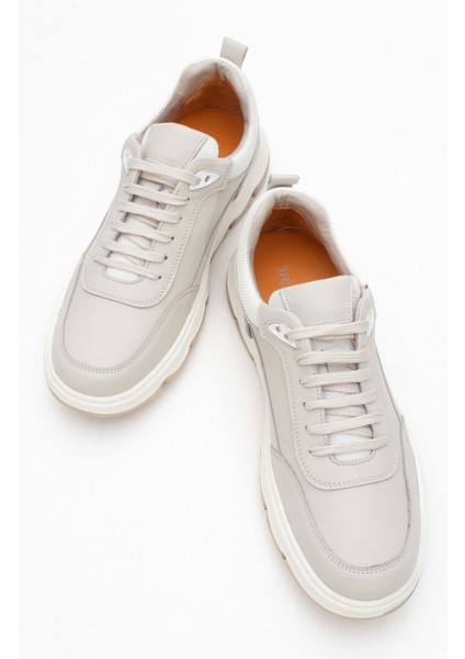 Erkek Rahat Taban Comfort Casual Ayakkabı Gerçek Deri Fr 252290 Bej