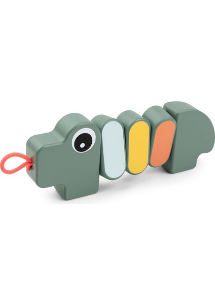 Twist & Turn Croco Yeşil Ahşap Bebek Oyuncağı, 6 Ay+, Motor Becer Desteği