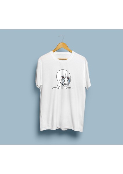 Oversize Angry Cry Meme Baskılı Unisex T-Shirt