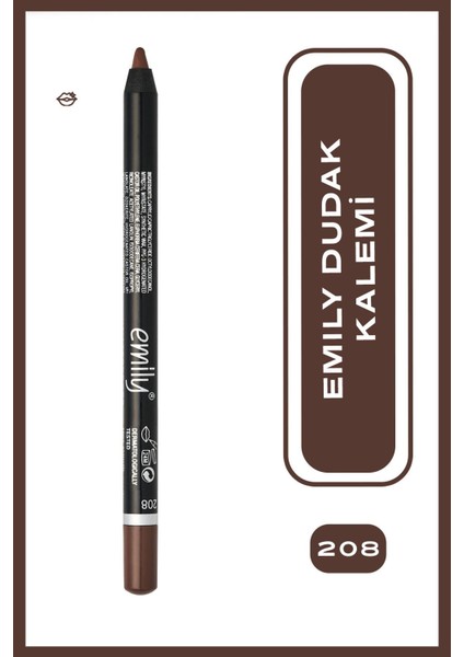 Emily Long Lasting Lip Pencil No: 208 - Dudak Kalemi - 8691190522087