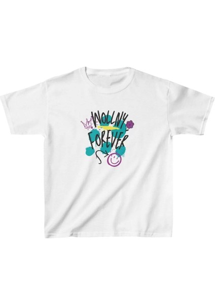 Unisex Çocuk Baskılı T-Shirt - Beyaz