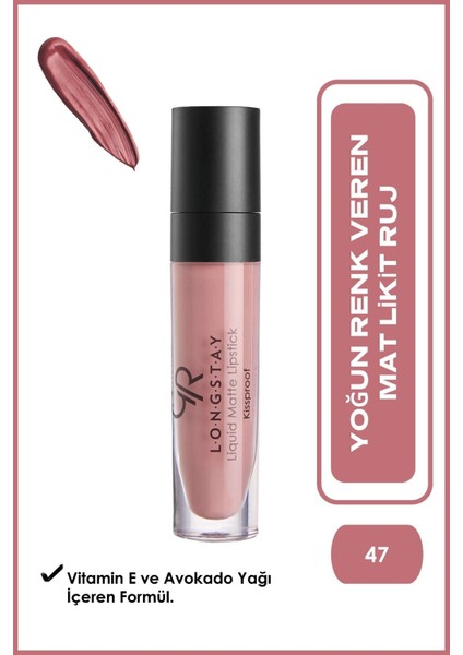Longstay Liquid Matte Lipstick No: 47 - Likit Mat Ruj - 8691190856472