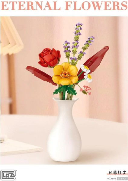 Eternal Flowers Parçalı Yapım Seti – Gül, Hibiskus, Lavanta ve Papatya (574 Parça) fiyatları