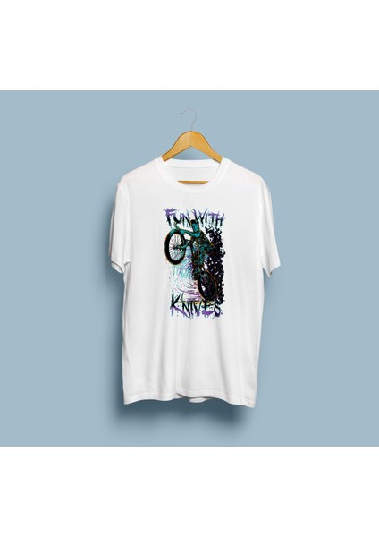 Oversize Fun With Knives Tasarım Unisex T-Shirt