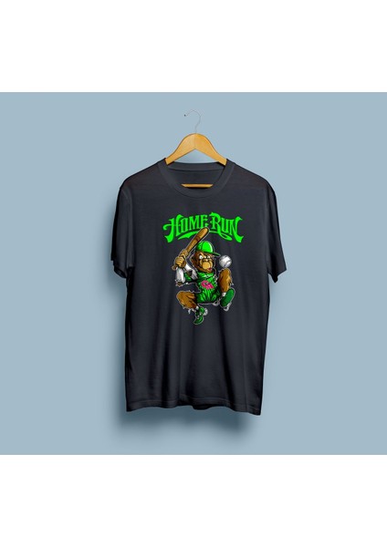 Oversize Home Run Monkey Tasarım Unisex T-Shirt