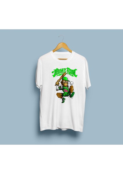 Oversize Home Run Monkey Tasarım Unisex T-Shirt