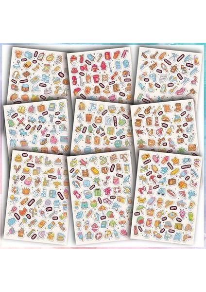 Sticker Seti Günlük Ajanda ve Defterlere Etiket, Öğretmen-Öğrenciler, Erkek-Kız Çocuk ve Yetişkinlere Kendinden Yapışkanlı Eğlenceli Çıkartmalar (Günlük Yaşam 550 Sticker)