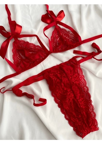 Kurdela Bağlamalı Dantel Sütyen Takım indirimleri
