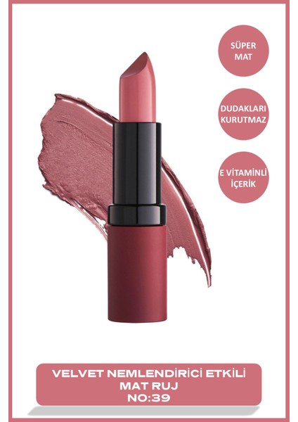 Velvet Matte Lipstick No: 39 Princess Pink - Mat Ruj - 8691190466398