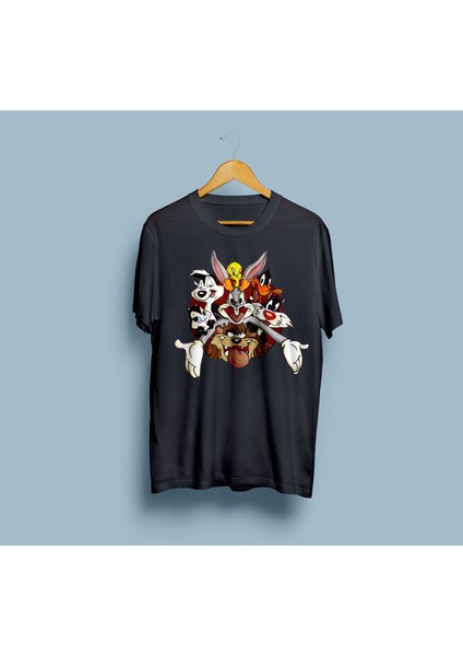 Oversize Looney Tunes Baskılı Tasarım Unisex T-Shirt