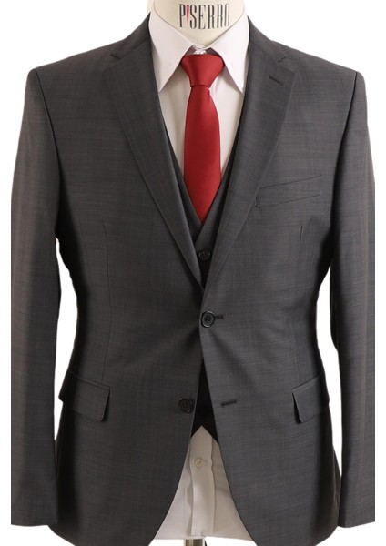 Yelekli Slim Fit Takım Elbise