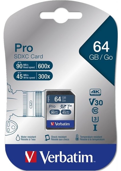 Pro 64 GB 600X Sdxc Hafıza Kartı (90MB/S-45MB/S)